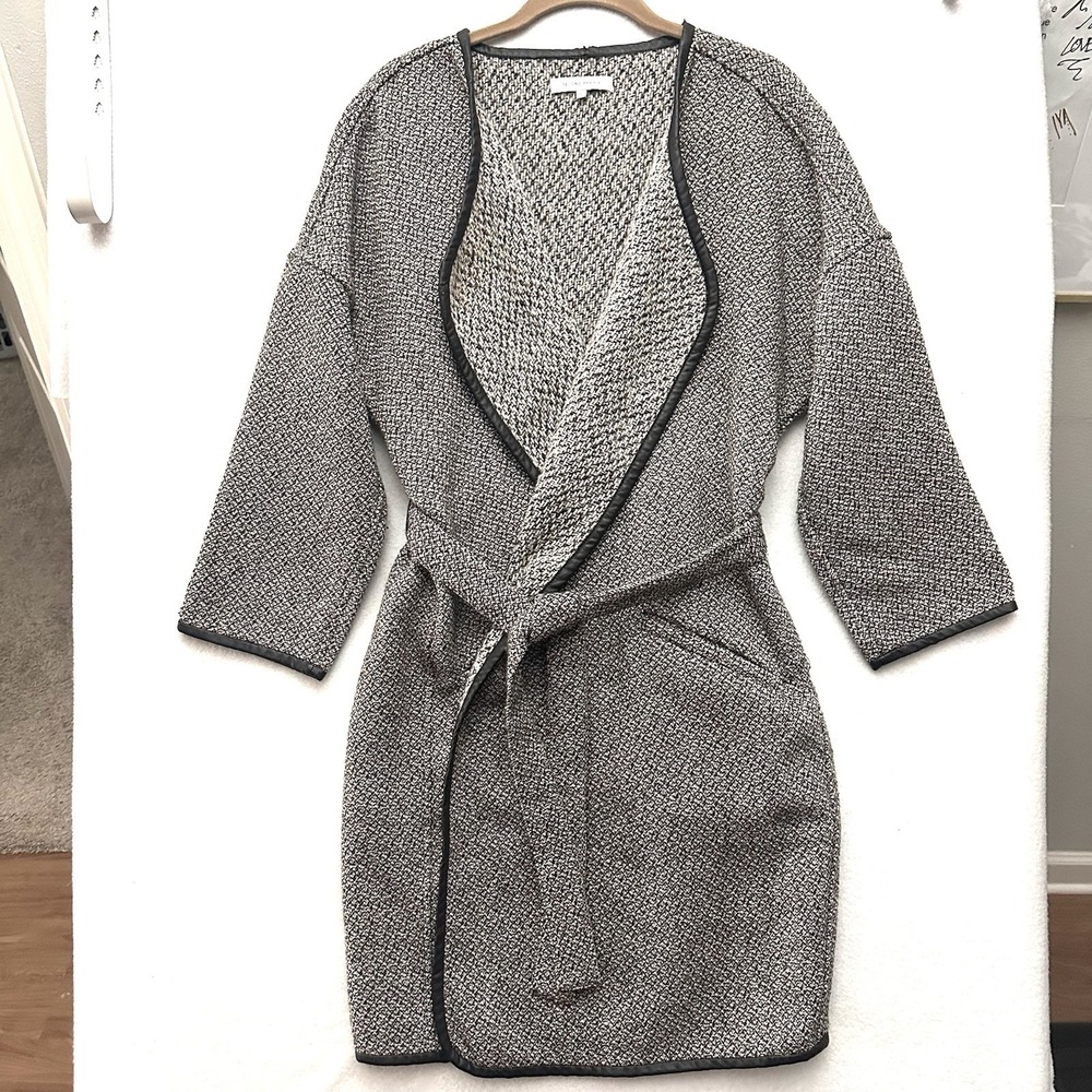 Second Female M Medium CLARE‎ SALT & PEPPER CAPE Wool Tie Belt Pockets